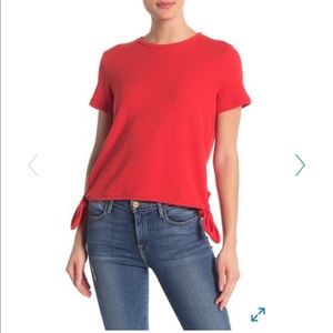 Madewell poppy red T-shirt with side ties
